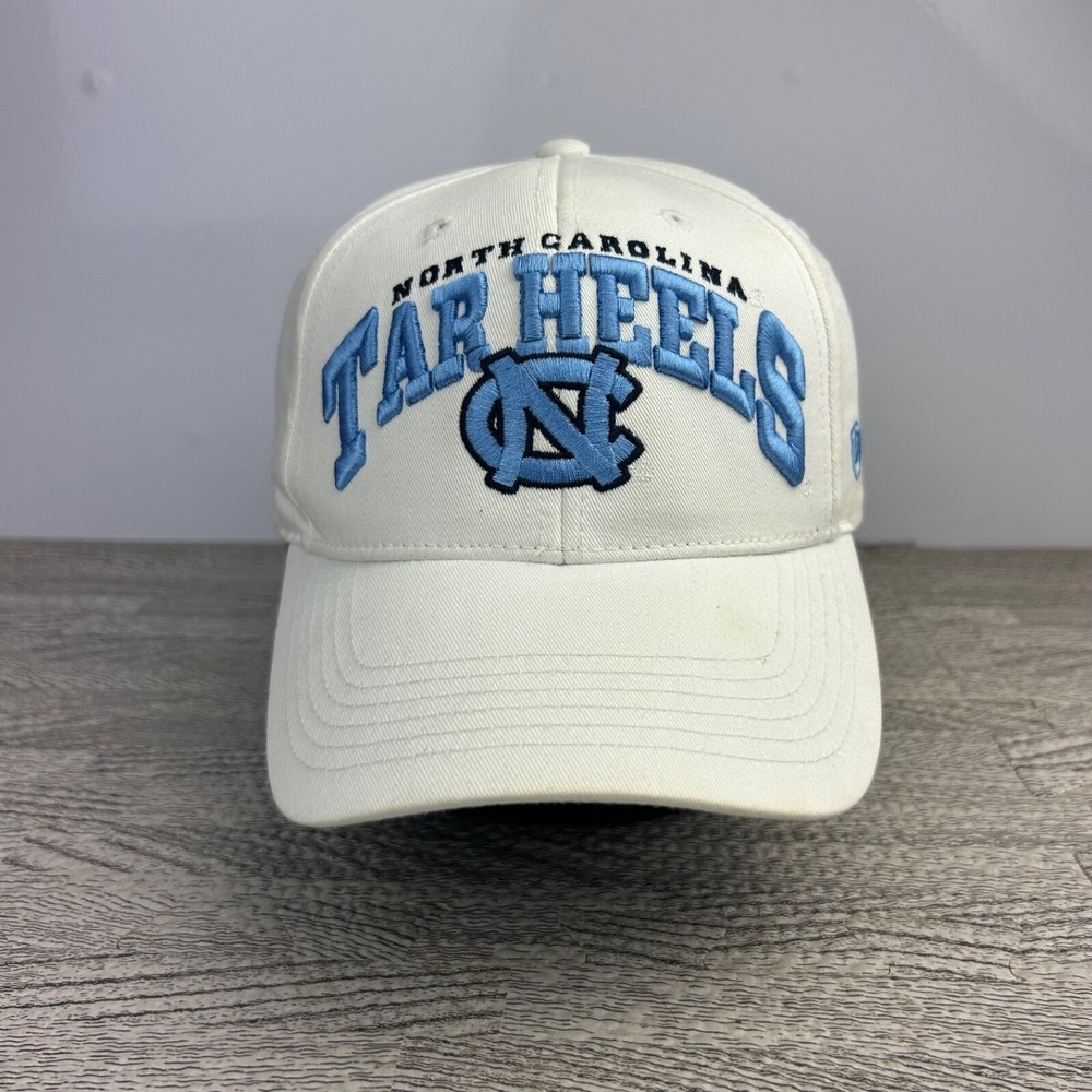 Vintage UNC Tar Heels Hat Cap Snap Back Adjustable White University College Mens